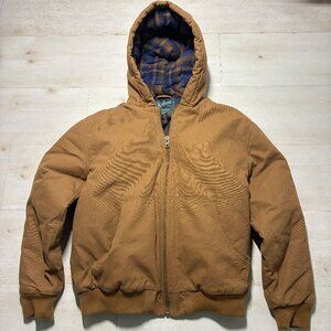 Woolrich Vintage Hooded Canvas Work Jacket with Quilted Flannel Lining Size S